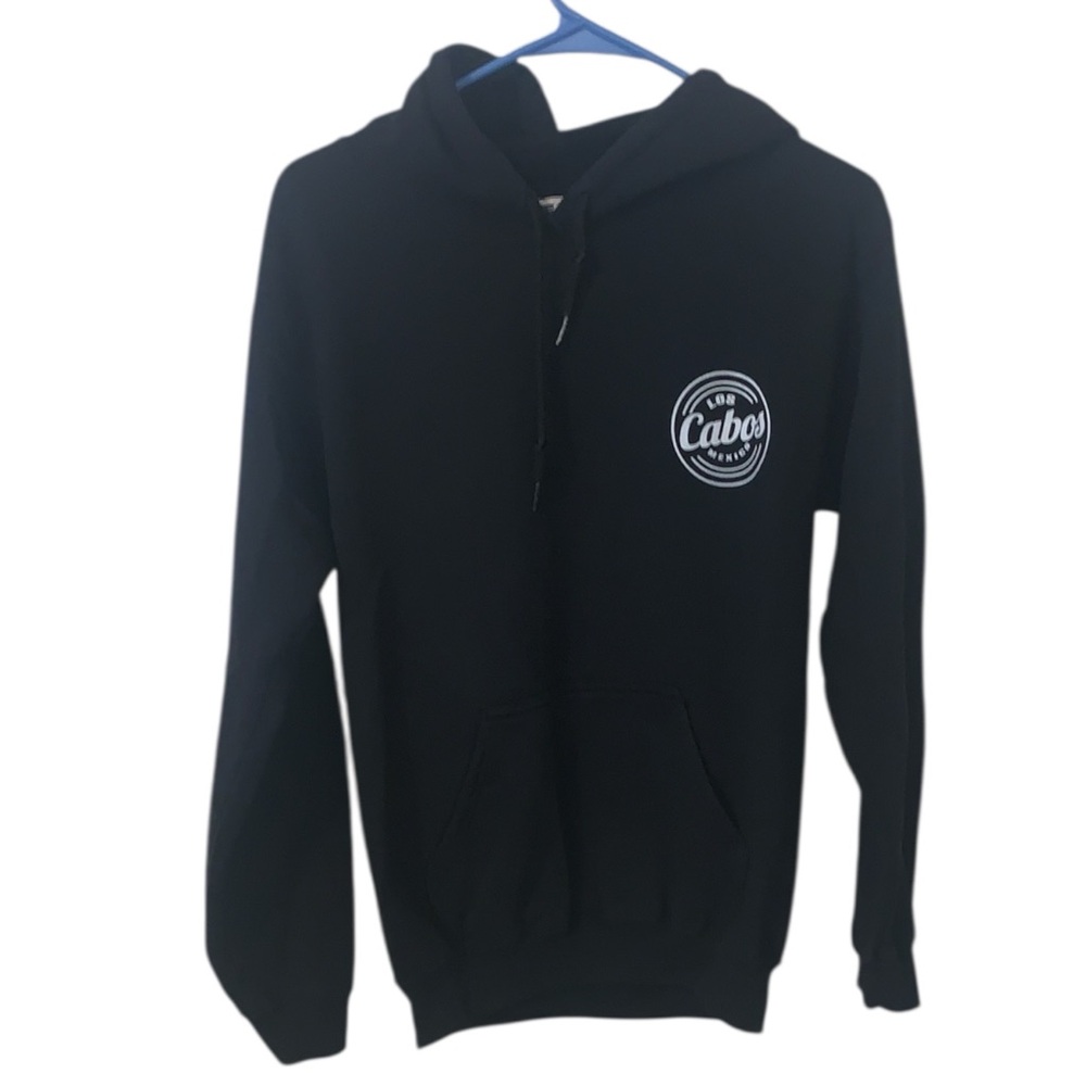 Mr Buho Los Cabos Mexico Black Pullover Hoodie Sweatshirt Small Cotton